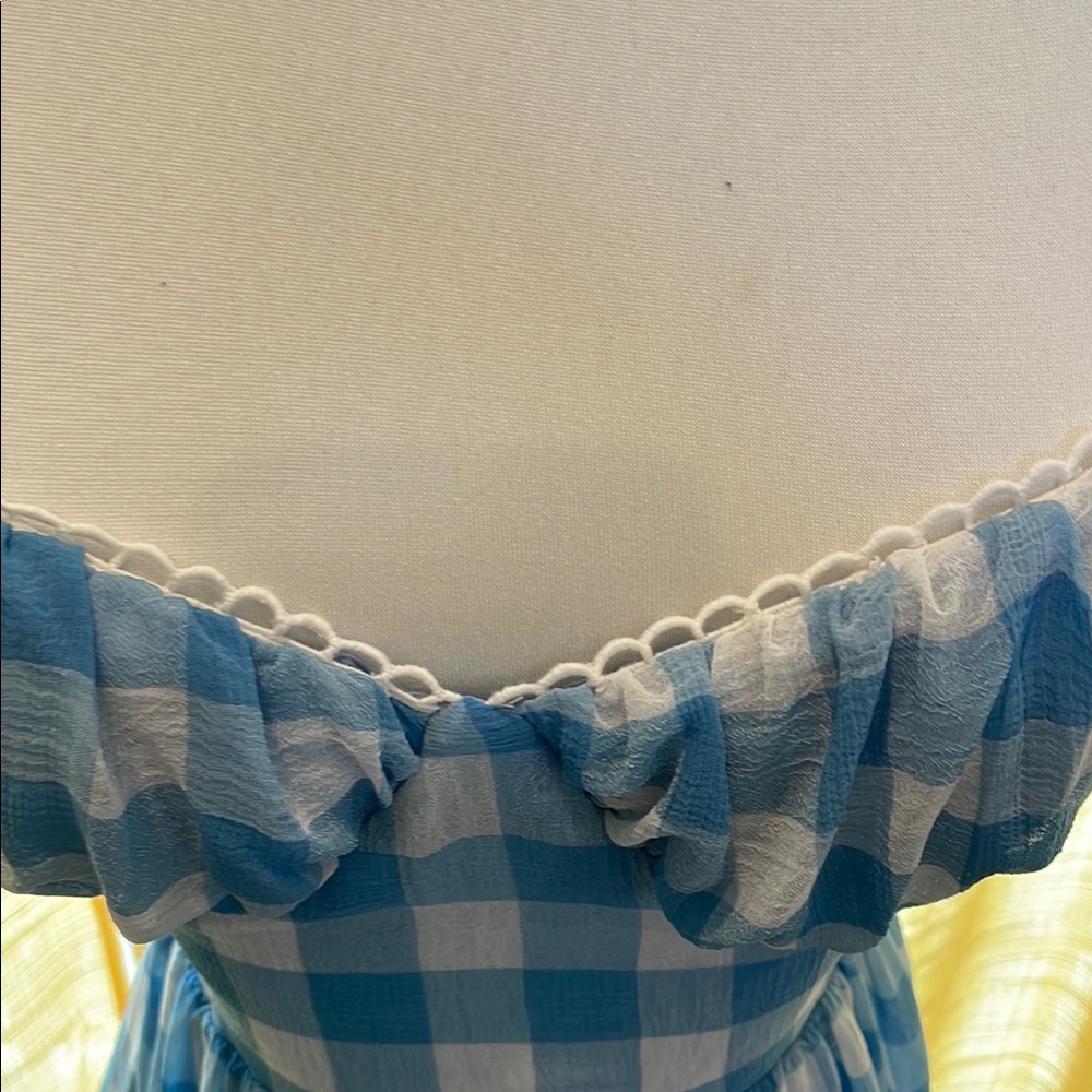 Princess Polly Blue and White Checkered Backless Dress - Picture 10 of 11